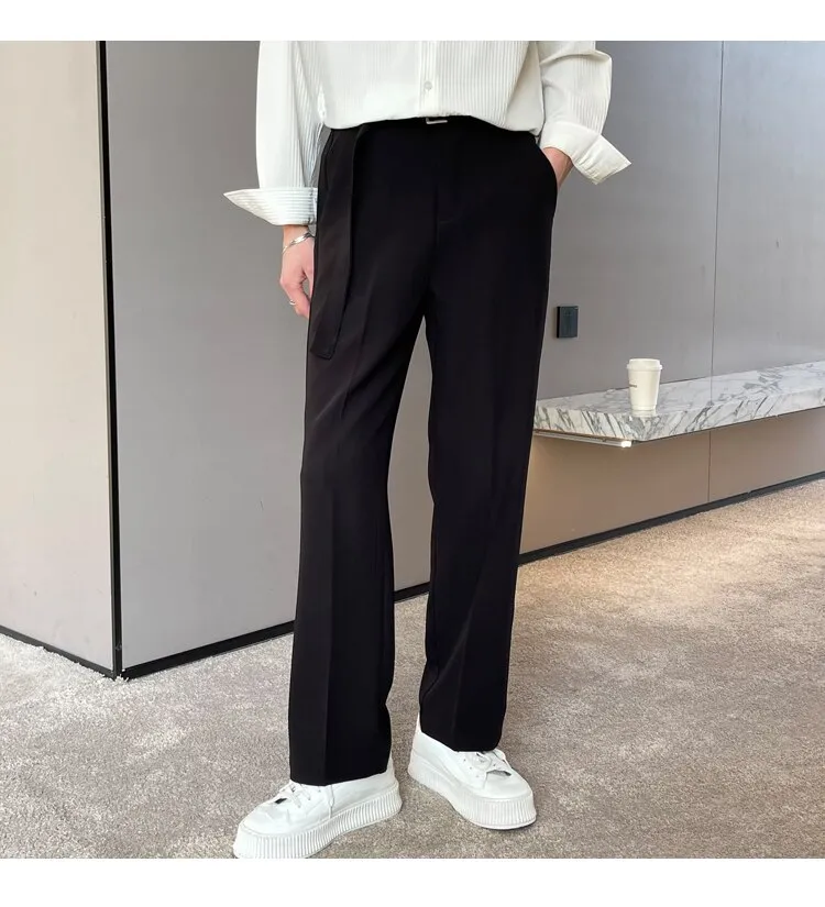 Men Semi Formal Straight Fit Korean Pants – Datti Store