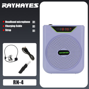 RAYHAYES Voice Amplifier Teachers Multifunctional Loudspeaker Rechargeable Wireless lapel Mic with Bluetooth for Teaching