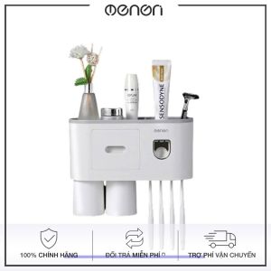Kệ nhà tắm dán tườngBộ nhả kem đánh răng tự động Kệ treo đồ đánh răng nhà tắm dán tường