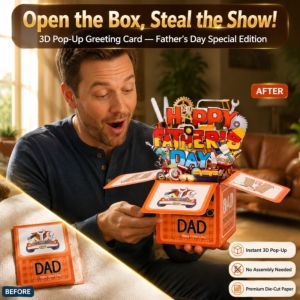 Father‘s Day 3D Greeting Card Pop Up Card Foldable Standing Decoration Dad Husband Father Gift New Design Creative Happy Father’s Day Card