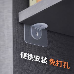 衣柜分层隔板支架:粘钩式直角固定,承重加强,保持层板整洁 Wardrobe Layered Shelf Bracket: Adhesive Hook-style Right-angle Fixing Reinforced Load-bearing Keeping Shelves Neat