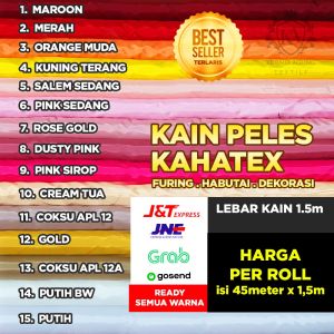 Kain Organdi Kain Kaca Per Roll 45 Meter Lebar 150 cm Terlaris Murah Bahan Dekorasi & Gaun Hijab