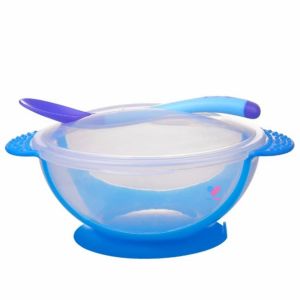 ❗ ชุดชามข้าวเด็ก ชามเด็ก ชุดชามก้นดูด ช้อนซิลิโคน (เปลี่ยนสีได้) อุปกรณ์ทานอาหารของเด็ก ของใช้เด็กอ่อน BS025