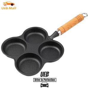[UEB Mall] 4-Hole Frying Pan Non Stick Cookware Pancake Pan Hamburg Bread Breakfast Maker Suitable for Gas Stove Induction Cooker
