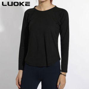 Luoke New Fitness Long-sleeved T-shirt Female Vibrato Fast-hand Yoga Clothes Slimming Plus Size Loose Top