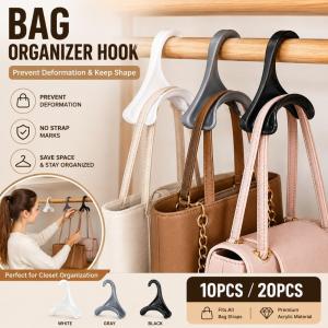 10 20Pcs Acrylic Arch Bag Hanger Durable Hook Rack Effective To Avoid Handbag Deformation Practical Storage Organizer for Daily Use
