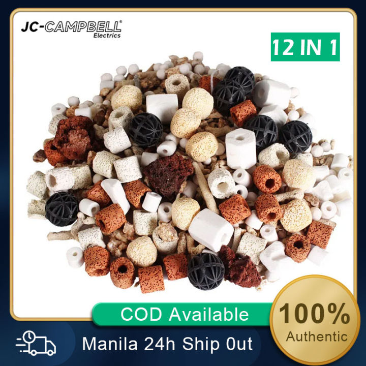 View of 500g/1kg/2.5kg Aquarium Mix Bio Filter Media Ceramic Rings Activated ...