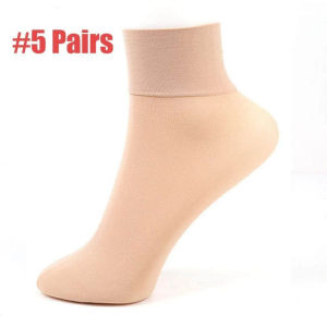 5/10Pairs Nylon Ankle Socks Autumn Winter Thick Silk Warm Stockings
