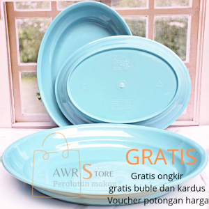 PROMO 1 LUSIN PIRING SAJI OVAL BESAR MELAMIN TEBAL DAN AWET
