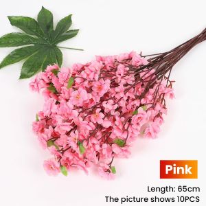 【in stock】10 PCS Simulation Cherry Blossom Branch Fake Cherry Blossom Flower Branch Artificial Sakura Flower