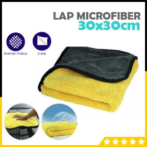 Kain Lap Mobil Motor Microfiber 2 SISI Ukuran 30X30 Cm Halus