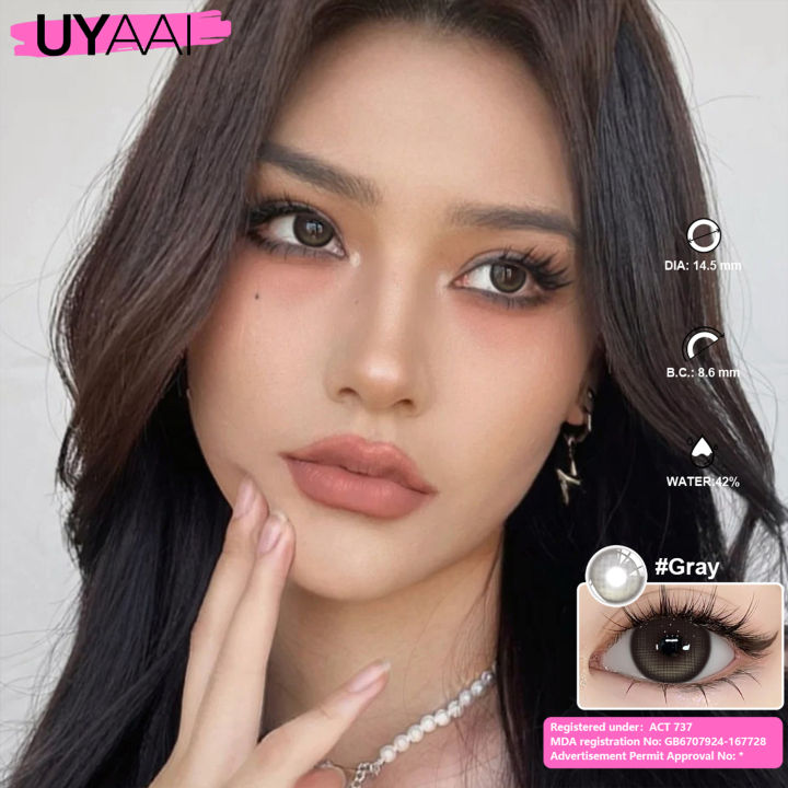 (%E2%89%880.33RM/DAY)%20UYAAI%201%20Pair%20%5B0.00-6.00%20Power%5D%20Colored%20Contact%2014.5mm%20K4%20Brown%20Cosmetic%20Color%20Lens%20Eye%20Fashion%20Monthly%20Replacement%20-%20Image%203