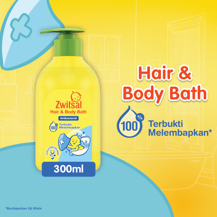 Zwitsal Baby Bath Hair & Body Antibacterial 300ml