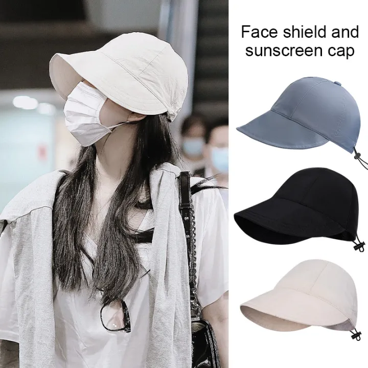 Women%20Sun-Hat%20Korean%20Sunproof%20UV%20Foldable%20Adjustable%20Sunscreen%20Fisherman%20Bucket%20Hat%20Cap%20Woman%20Topi%20Pantai%20Wanita%20Beach%20-%20Image%202