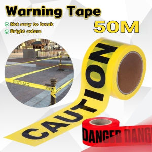 50M/Roll Non-Adhesive Caution Tape Yellow Isolated Barricade Warning Tape Halloween Decoration Warning Tapes