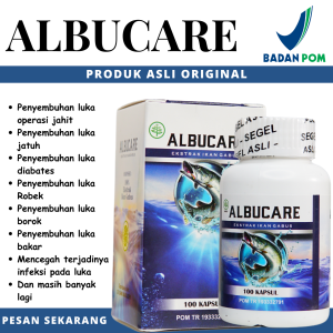 Albucare Kapsul Kutuk Ikan Gabus - Obat Pengering Luka Pasca Operasi Caesar Pengering Luka Diabetes