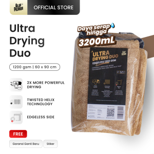 Ultra Drying Duo | Kilap Premium - Lap Pengering Mobil Sekali Tarik Drying Towel Microfiber untuk Mobil dan Motor