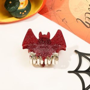 CC SP Y2K Halloween Bat Hair Claw Alloy Dazzling Colors Bat Wings Hair Claw Fashion Cosplay Shiny Acrylic Shark Clip Women