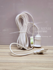 Đui đèn liền dây có công tắc- Phích cắm 3m/5m/10m vỏ bọc bằng nhựa 2 lớp cách điện và đồng nguyên chất dùng bóng đèn đui E27