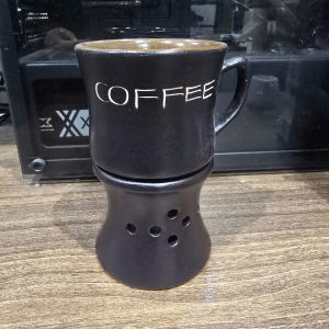 Bộ đun cafe nóng Ly cốc sứ uống cà phê và trà Bếp đốt nến giữ nhiệt hâm nóng 165ml COFFEE Glass Home