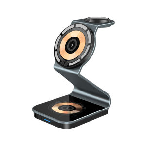 Unique Metal Magsafe Qi Wireless Charger Dock For iWatch 8 7 iPhone 15 Pro 14 13 12 Pro Max 11 XS Max 14 Plus Apple Watch AirPods Pro 15W Fast Wireless Charging Station