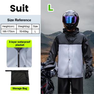 【✅SG stock】Premium Motorcycle Raincoat Night Reflect Outdoor Hooded Rainwear - Top and Pants