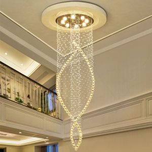 Luxury Gold Crystal Chandelier Lighting Led Ceiling Light Fixture Living Room Hotel Hanging Lamp