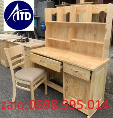 Bàn học sinh gỗ thông cao cấp cho bé nhiều kích thước 80cm 1m 1m2 1m4 giá tại xưởng ATD giao nhanh HCM Bình DươngĐN