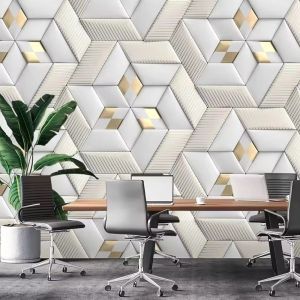 Wallpaper Dinding Aesthetic Modern Anti Air Motif Diamond 3D