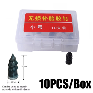10/20/30/50PCS Car Tire Puncture Repair Nail Motorcycle Scooter Bicycle Vacuum Tire Repair Rubber Metal Nail Set Glue-Free Tire Repair Nail Universal Repair Accessories