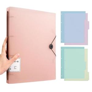 4 Rings Binder Presentation Display Folder Letter Size Presentation Binder Hold 220Sheets Elastic String Closure