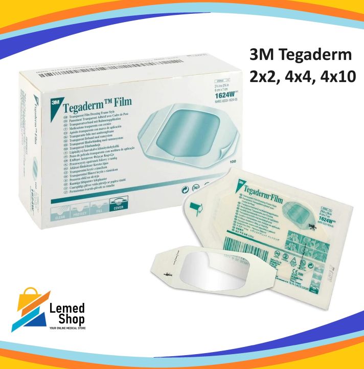 TEGADERM 3M TRANSPARENT FILM DRESSING 2x2 (1624W), 4x4 (1626W), AND ...