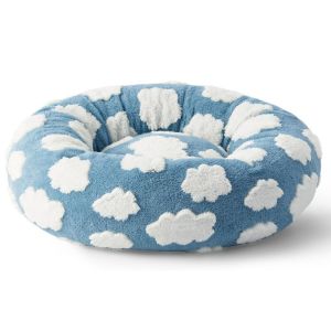 CHUN053634 Anti-Slip Bottom Round Pet Bed Raised Edges Plush Donut Cat Nest Cute Soft Comfortable Dog Cushion For Cats