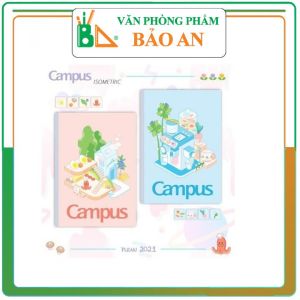 ( Lốc 5 quyển )Vở Kẻ Ngang Có Chấm Campus ISOMETRIC 80 Trang - Văn phòng phẩm Bảo An