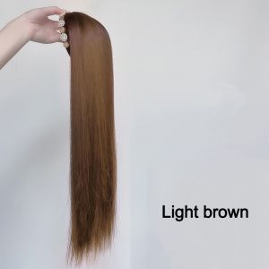 Women Vintage Rhinestone Hairband Wig Beauty Long Straight Hair U-Shaped Hairband Wig for women