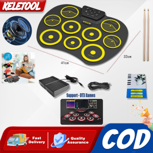 Digital Electronic Drum Kit Compact Size USB Silicon Drum Set 7 Drum Pads with Drumsticks Foot Pedals Drum Accessories