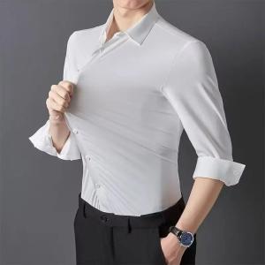 Premium Mens Ultra-Stretch Shirt - High-Quality Silky Business Formal Long-Sleeve Shirt for Social and Casual Wear