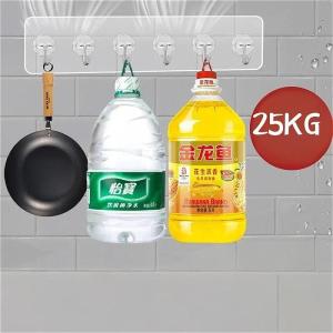 6 in 1 Bathroom Sticky Hooks Wall Hanging Kitchen Bathroom Strong Adhesive Hook Towel Hats Keys Storage HookTransparent/gold