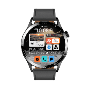 320mah long battery life metal leather silicone 3 bands waterproof smart watch round shape wireless charging SK37 smartwatches