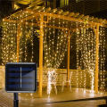 kangle 【💥50% off】ม่านไฟพลังงานแสงอาทิตย์ LED กลางแจ้งกันน้ำ เซลล์แสงอาทิตย์ ไฟตกแต่ง คริสมาสต์ Fairy ราวบันไดแสง. 