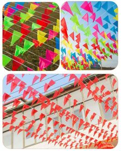150pcs Triangular Colorful Flag Decoration Outdoor Celebration Party Indoor Decoration Colorful Flag
