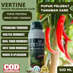 PUPUK PELEBAT CABE MERAH ORGANIK VERTINE GROW 500 ML Pupuk Penyubur Pelebat dan Percepat Pertumbuhan Pada Cabe Merah Paling Bagus
