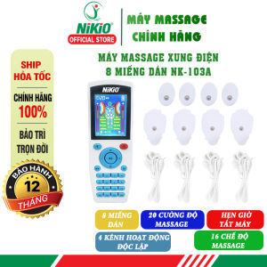 Máy Massage Xung Điện Nikio NK-103A - 4 Kênh 8 Miếng Dán 16 Chế Độ 20 Cường Độ Hỗ Trợ Vật Lý Trị Liệu Giảm Đau Cơ