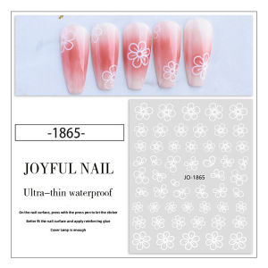【COD】Stiker kuku Nail Art Fashion Bunga Putih Kecil Bentuk Stiker Kuku Tempel Tahan Air Perekat Kecil Segar -💞Margot