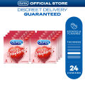 Durex Sensual Strawberry Lubricated Condoms 3s (Set of 8 - 24 Condoms). 
