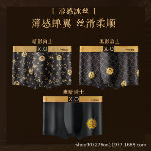 Mens Antibacterial Magnet Massage Boxer Briefs Breathable Ice Silk Quick Dry Underwear "Regain Confidence"