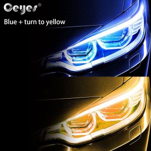 【🇵🇭Ready Stock】2PC Flexible Car Led Light Strip Dual Color DRL Motorcycle Auto Headlight Lamp Daytime Running Light Daylight Motor Turn Signal Lights Start Scan Car Accessories