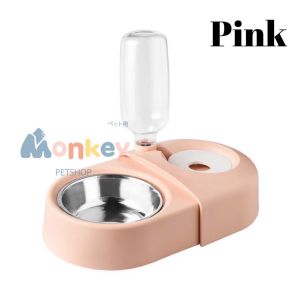 ที่ให้น้ำสัตว์เลี้ยงอัตโนมัติ 500 ml กระบอกน้ำสัตว์เลี้ยง ที่ให้อาหาร ชามอาหารแมวสุนัขสแตนเลส Monkey