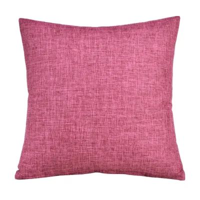 40x40cm 12 Square Solid Color Cotton Linen Sofa Decorative Cushion Cover Throw Pillowcase