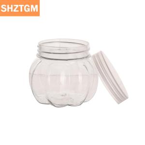 [COD] SHZTGM โถฟักทองขนาด150มล. 5ชิ้นโถพลาสติกใสพร้อมฝาปิดภาชนะเก็บชาปรุงรสลูกกวาดคุกกี้อุปกรณ์ครัว